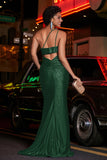 One Shoulder Beaded Jersey Gown Sweep Train Formal Evening Dresses with Slit Prom Party Gowns