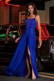 Open Back Beaded Long Jersey Prom Party Dress Formal Evening Dresses