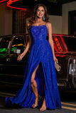Open Back Beaded Long Jersey Prom Party Dress Formal Evening Dresses