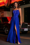 Open Back Beaded Long Jersey Prom Party Dress Formal Evening Dresses