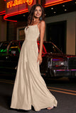 Open Back Beaded Long Jersey Prom Party Dress Formal Evening Dresses