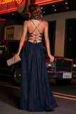 Open Back Beaded Long Jersey Prom Party Dress Formal Evening Dresses