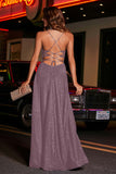 Open Back Beaded Long Jersey Prom Party Dress Formal Evening Dresses