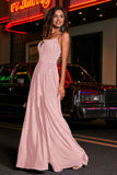 Open Back Beaded Long Jersey Prom Party Dress Formal Evening Dresses