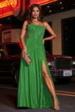 Open Back Beaded Long Jersey Prom Party Dress Formal Evening Dresses