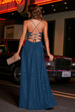 Open Back Beaded Long Jersey Prom Party Dress Formal Evening Dresses