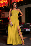 Open Back Beaded Long Jersey Prom Party Dress Formal Evening Dresses