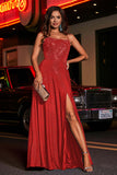 Open Back Beaded Long Jersey Prom Party Dress Formal Evening Dresses