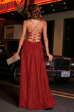 Open Back Beaded Long Jersey Prom Party Dress Formal Evening Dresses