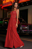 Open Back Beaded Long Jersey Prom Party Dress Formal Evening Dresses