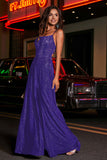 Open Back Beaded Long Jersey Prom Party Dress Formal Evening Dresses