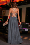Open Back Beaded Long Jersey Prom Party Dress Formal Evening Dresses