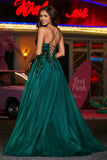 A-Linie Tüll Ballkleid mit Schnürung am Rücken und formeller Abendkleid