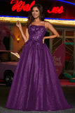 A-Linie Tüll Ballkleid mit Schnürung am Rücken und formeller Abendkleid