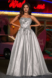 A-Linie Tüll Ballkleid mit Schnürung am Rücken und formeller Abendkleid