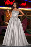 A-Linie Tüll Ballkleid mit Schnürung am Rücken und formeller Abendkleid