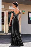 Flügelärmeln Perlenbesetztes Maxi-Satin Abendkleid Ballkleid Partykleider