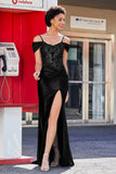 Rückenfreies Meerjungfrau-Kleid mit Schleppe, formelles Abendkleid, Abschlussball-Partykleid