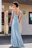 Flügelärmeln Perlenbesetztes Maxi-Satin Abendkleid Ballkleid Partykleider