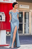 Rückenfreies Meerjungfrau-Kleid mit Schleppe, formelles Abendkleid, Abschlussball-Partykleid
