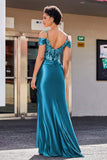 Flügelärmeln Perlenbesetztes Maxi-Satin Abendkleid Ballkleid Partykleider