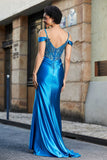Rückenfreies Meerjungfrau-Kleid mit Schleppe, formelles Abendkleid, Abschlussball-Partykleid