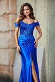 Flügelärmeln Perlenbesetztes Maxi-Satin Abendkleid Ballkleid Partykleider