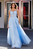 Lace Applique Corset Top Tulle Prom Party Gown Formal Evening Dresses