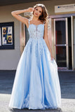 Lace Applique Corset Top Tulle Prom Party Gown Formal Evening Dresses