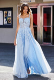 Lace Applique Corset Top Tulle Prom Party Gown Formal Evening Dresses