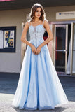 Lace Applique Corset Top Tulle Prom Party Gown Formal Evening Dresses