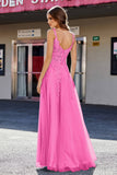 Lace Applique Corset Top Tulle Prom Party Gown Formal Evening Dresses