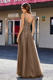 Lace Applique Corset Top Tulle Prom Party Gown Formal Evening Dresses