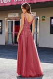 Lace Applique Corset Top Tulle Prom Party Gown Formal Evening Dresses