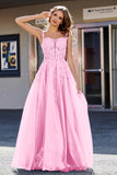 Lace Applique Corset Top Tulle Prom Party Gown Formal Evening Dresses