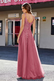 Lace Applique Corset Top Tulle Prom Party Gown Formal Evening Dresses