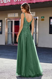 Lace Applique Corset Top Tulle Prom Party Gown Formal Evening Dresses