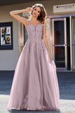 Lace Applique Corset Top Tulle Prom Party Gown Formal Evening Dresses