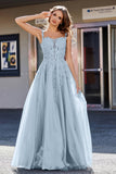 Lace Applique Corset Top Tulle Prom Party Gown Formal Evening Dresses