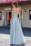 Lace Applique Corset Top Tulle Prom Party Gown Formal Evening Dresses