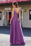 Lace Applique Corset Top Tulle Prom Party Gown Formal Evening Dresses