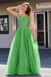 Lace Applique Corset Top Tulle Prom Party Gown Formal Evening Dresses