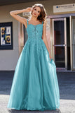 Lace Applique Corset Top Tulle Prom Party Gown Formal Evening Dresses