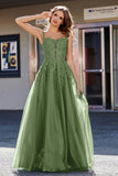 Lace Applique Corset Top Tulle Prom Party Gown Formal Evening Dresses