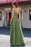 Lace Applique Corset Top Tulle Prom Party Gown Formal Evening Dresses