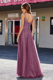 Lace Applique Corset Top Tulle Prom Party Gown Formal Evening Dresses