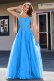 Lace Applique Corset Top Tulle Prom Party Gown Formal Evening Dresses