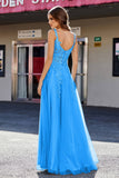 Lace Applique Corset Top Tulle Prom Party Gown Formal Evening Dresses