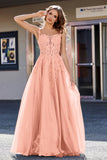 Lace Applique Corset Top Tulle Prom Party Gown Formal Evening Dresses