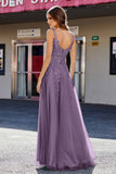 Lace Applique Corset Top Tulle Prom Party Gown Formal Evening Dresses